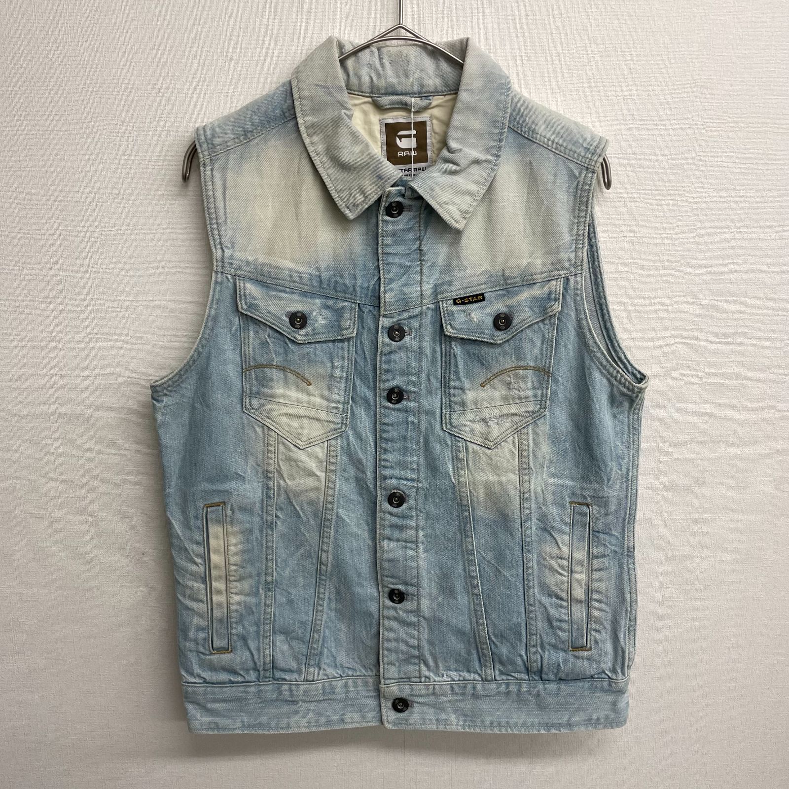 G-STAR RAW デニムジャケット デニムベスト Gジャン ブルー ベスト 