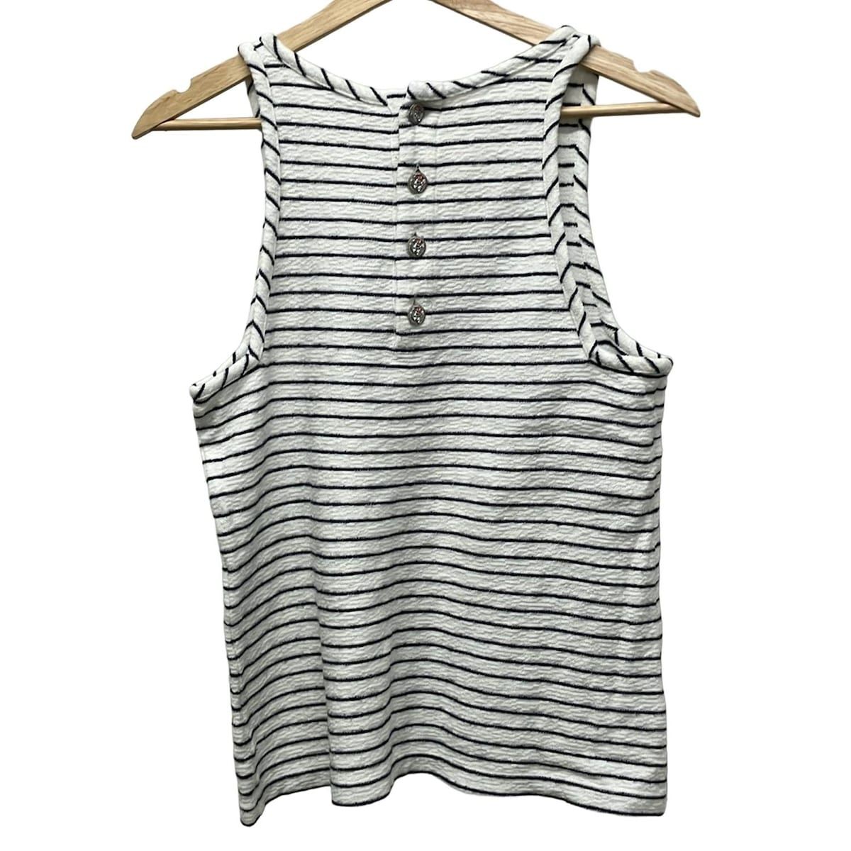 CHANEL シャネル タンクトップ サイズ38 M レディース - P 55589 白 夏物 ボーダー柄