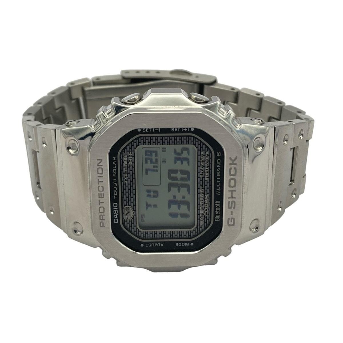 CASIO カシオ 腕時計 G SHOCK GMW B 5000 メンズ 電波 Bluetoothモバイルリンク機能 フルメタル 黒 シルバー