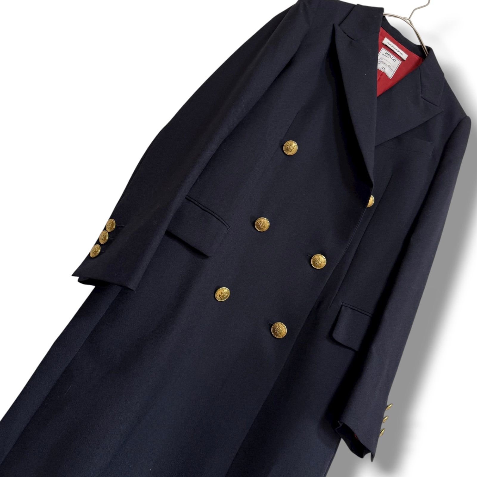 極美品 MADISON BLUE ダブルブレスト ロングコート 金ボタン ネイビー