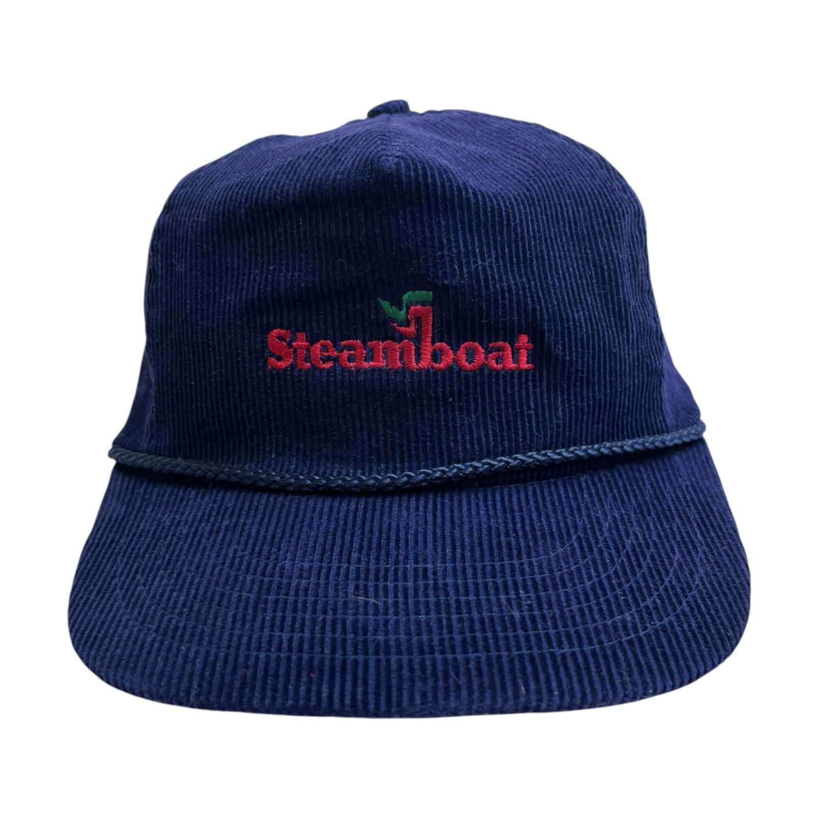 キャップ 帽子 Steamboat スチームボート コーデュロイキャップ ビンテージキャップ 刺繍ロゴ ネイビー 紺色 レッド 赤