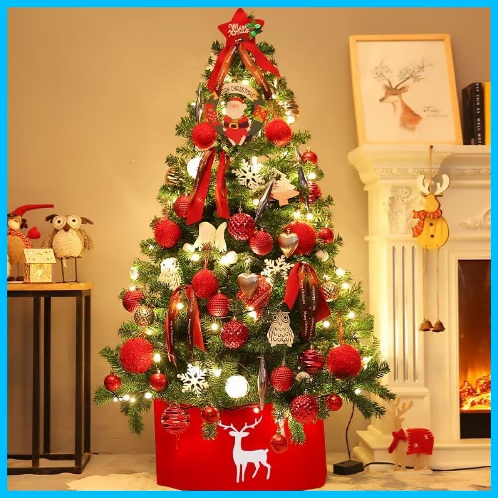 飾り クリスマス 豪華 tree オーナメント付き Christmas LEDライト付き クリスマスツリーセット スカート付き 150cm インテリア クリスマスツリー 商店