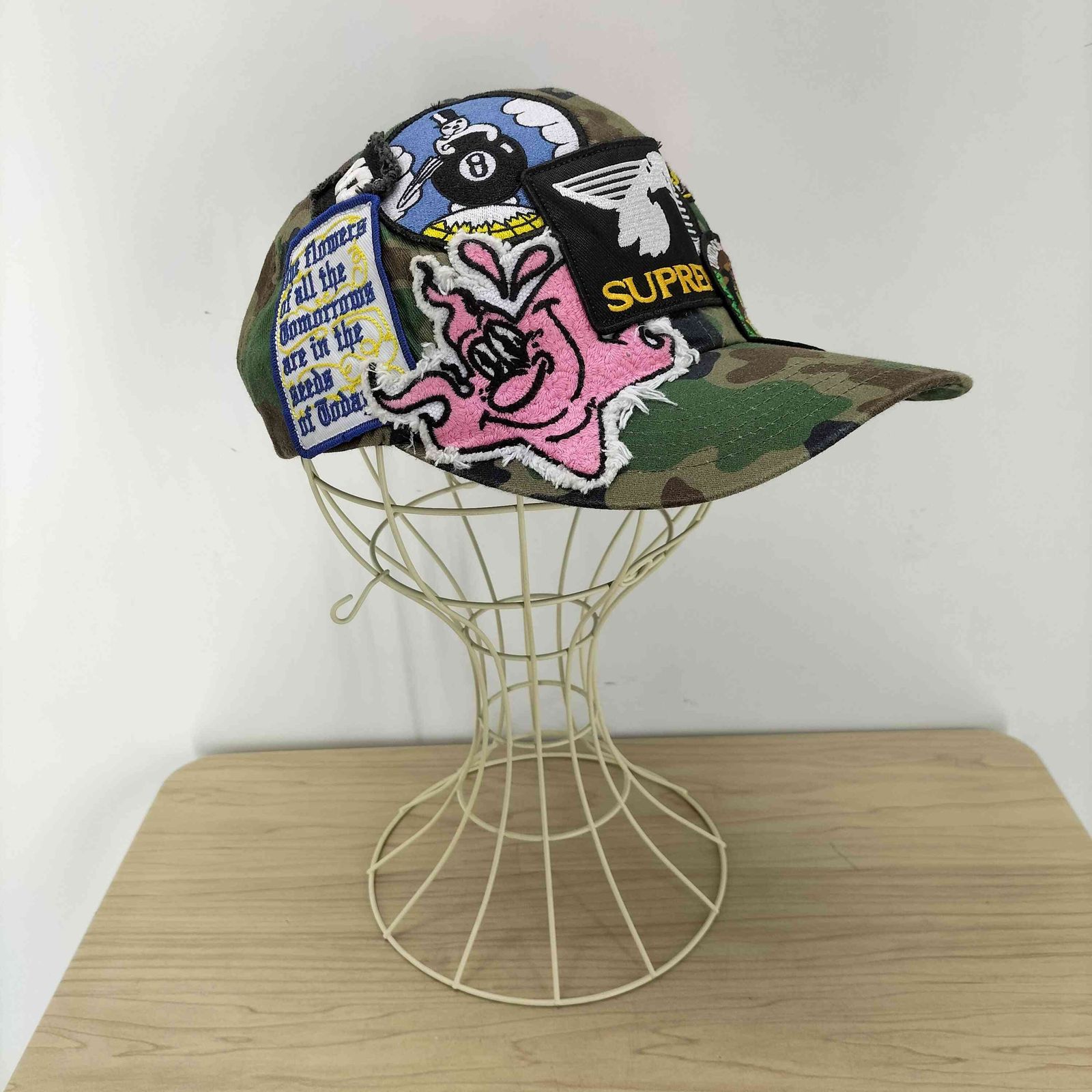 シュプリーム Supreme 25 SS 6-Panel Olive Camo 6パネル オリーブ カモ パッチ キャップ メンズ 表記無