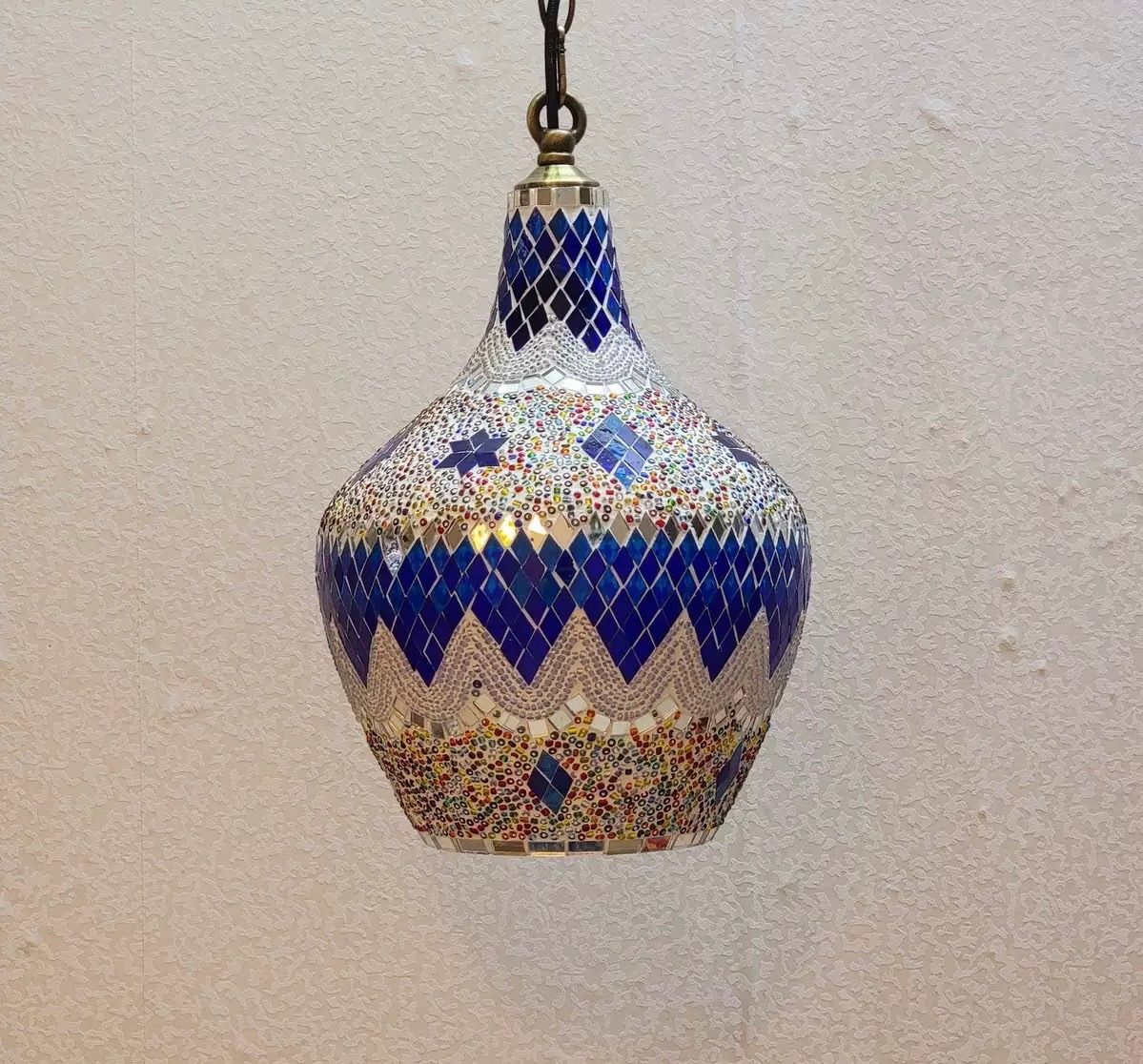 引掛けシーリング用 3色LED電球付き モザイクデザイン ペンダントライト