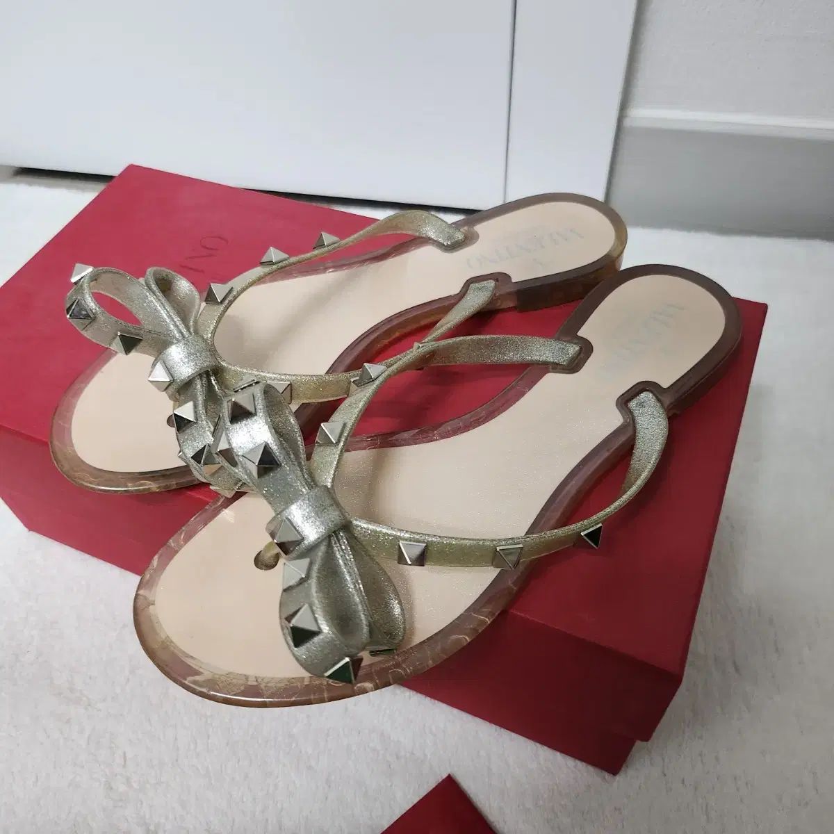  ヴァレンティノ リボン ロックスタッズ ビーチサンダル サンダル サンダル ミュール