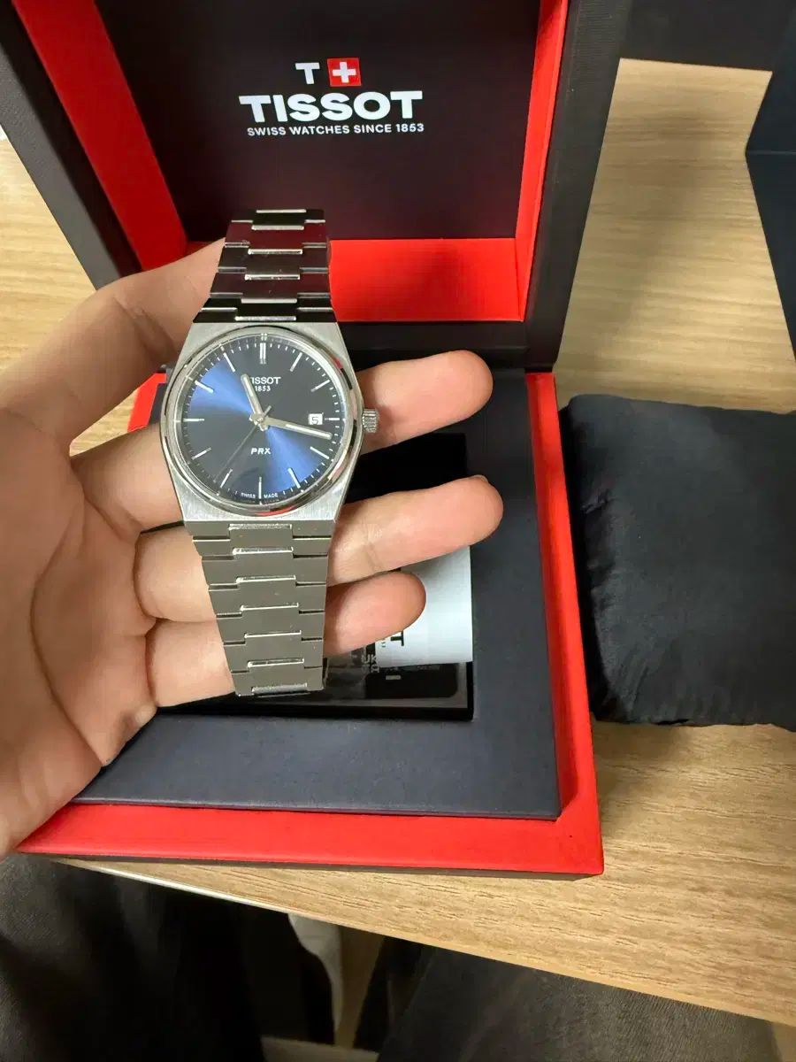 ティソ PRX 40 mm クォーツ デニムブルーダイヤル フルセット