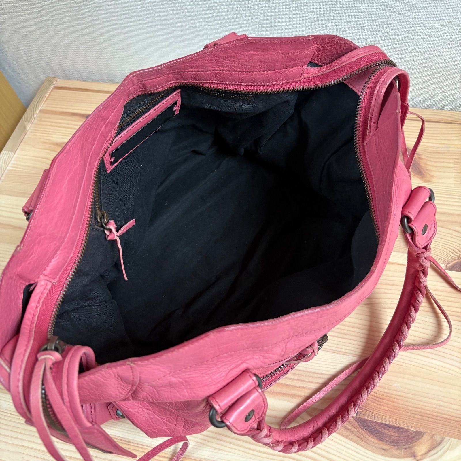 最新作が入荷中！ BALENCIAGA The City 2way 115748 Shoulder Hand Bag Pink Leather