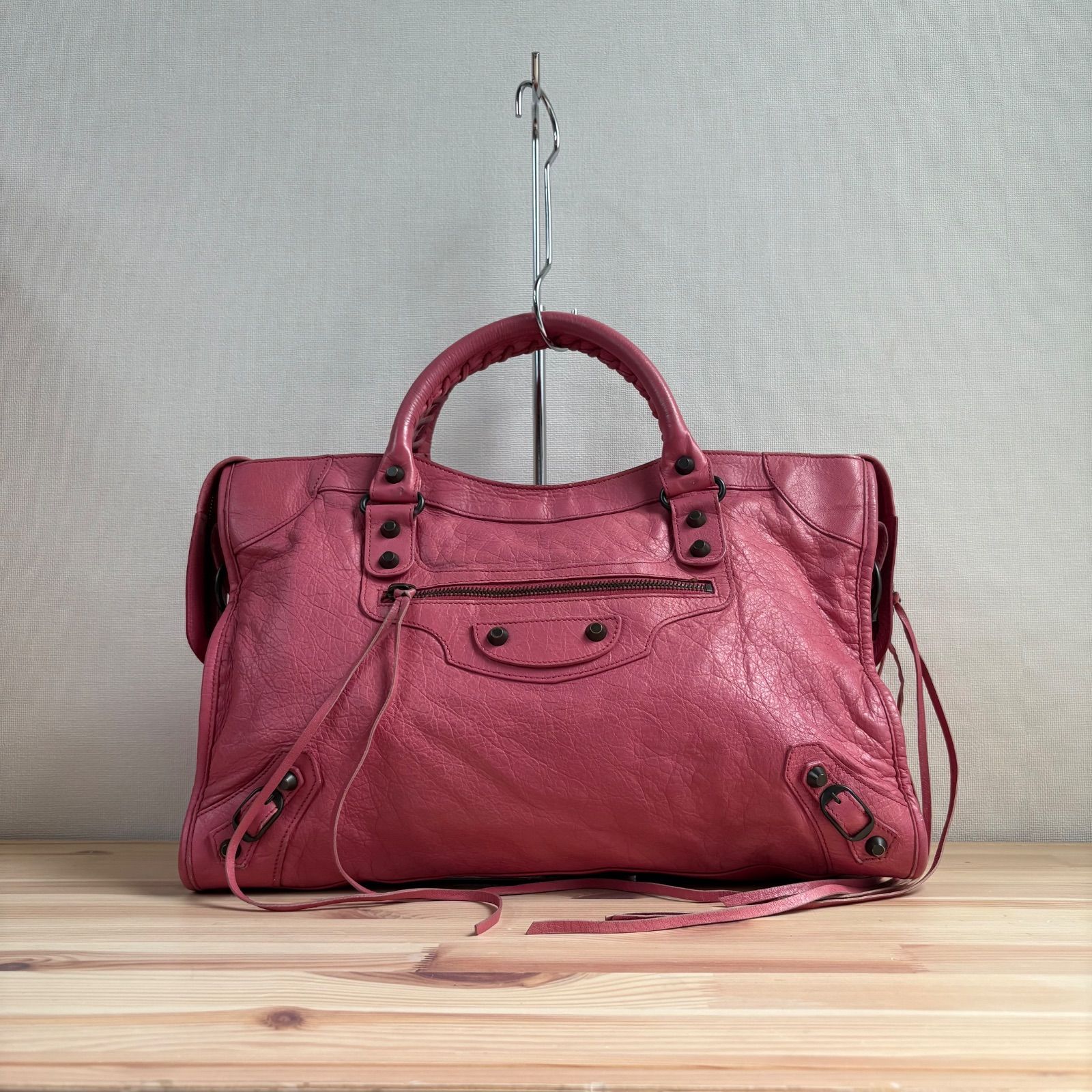 BALENCIAGA The City 2way 115748 Shoulder Hand Bag Pink Leather