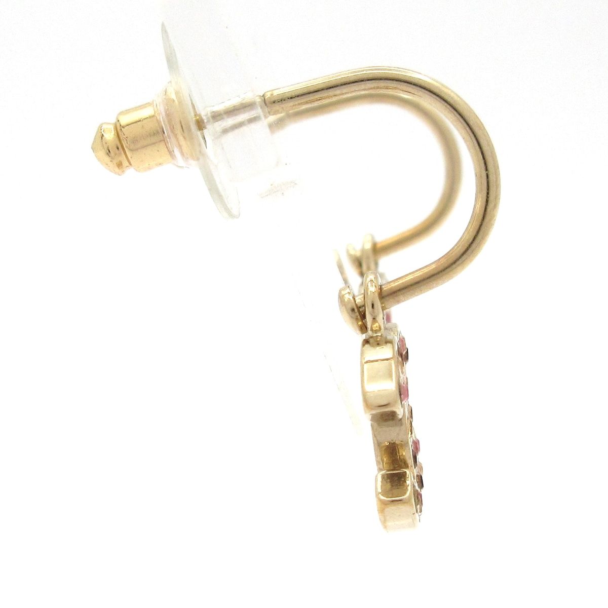 CHANEL シャネル ピアス ココマーク ゴールド×ピンク×ブラウン