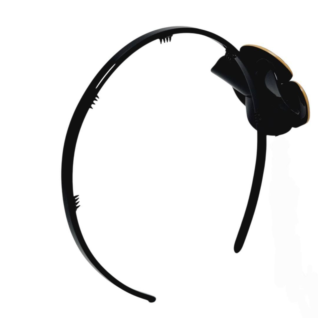 ALEXANDRE DE PARIS カチューシャ フラワー ブラック DECORATOM_COM_BR