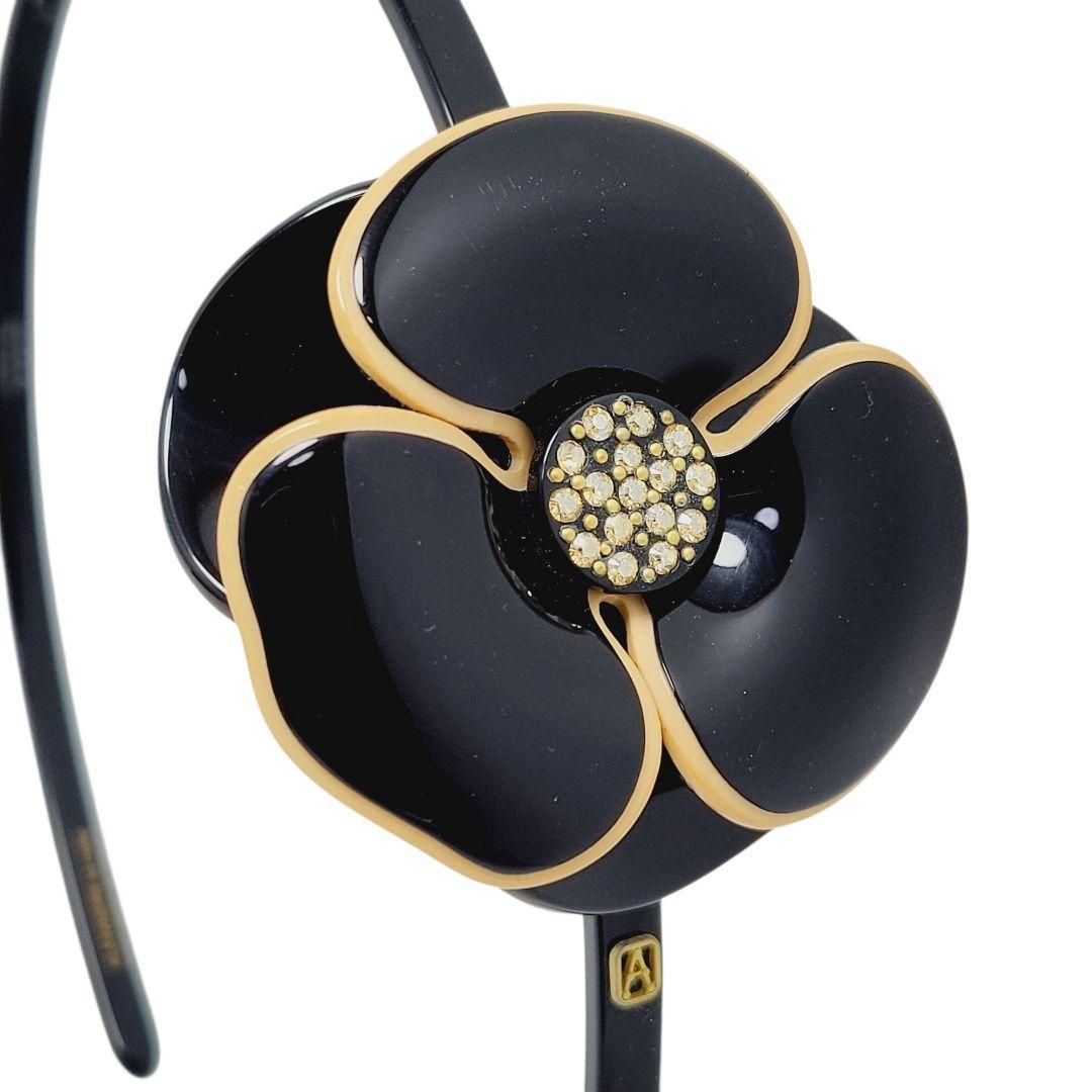 ALEXANDRE DE PARIS カチューシャ フラワー ブラック