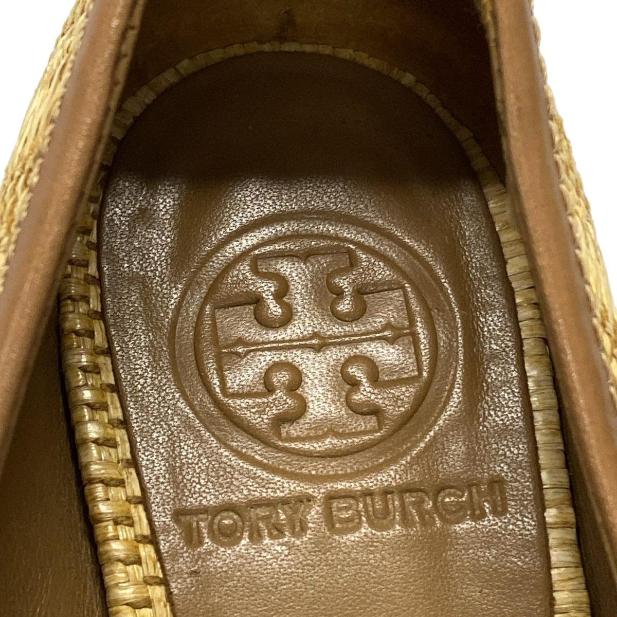  TORY BURCH トリーバーチ パンプス 5 1 2 M レディース - ダークブラウン×ベージュ ウェッジソール レザー ハイヒール パンプス パンプス