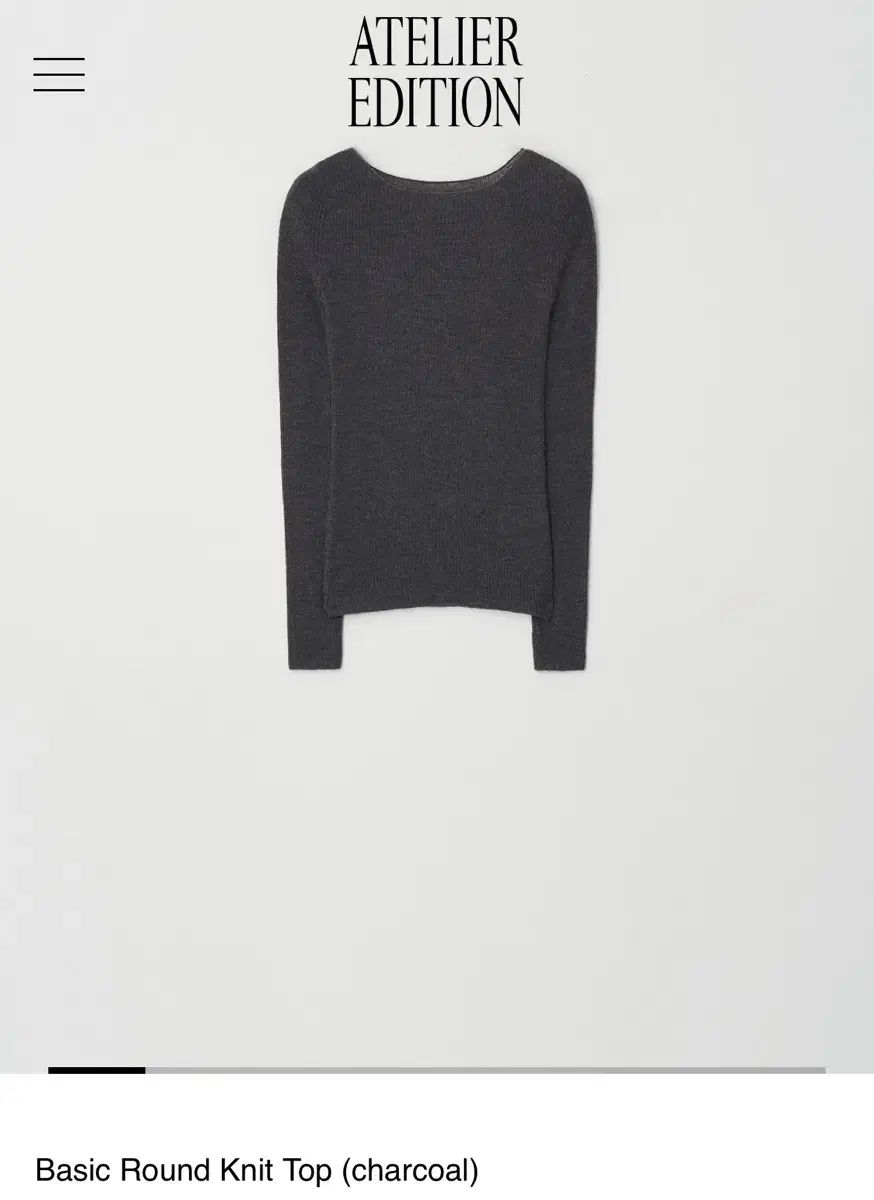 アトリエエディション Basic Round Knit Top charcoal