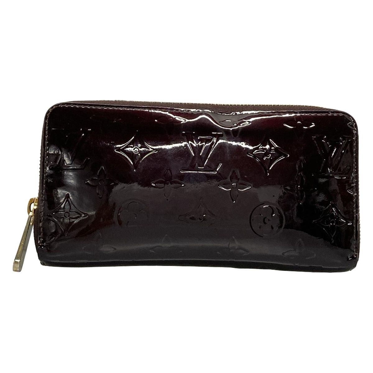 LOUIS VUITTON ルイヴィトン 長財布 モノグラムヴェルニ ジッピー ウォレット M93522 アマラント レザー