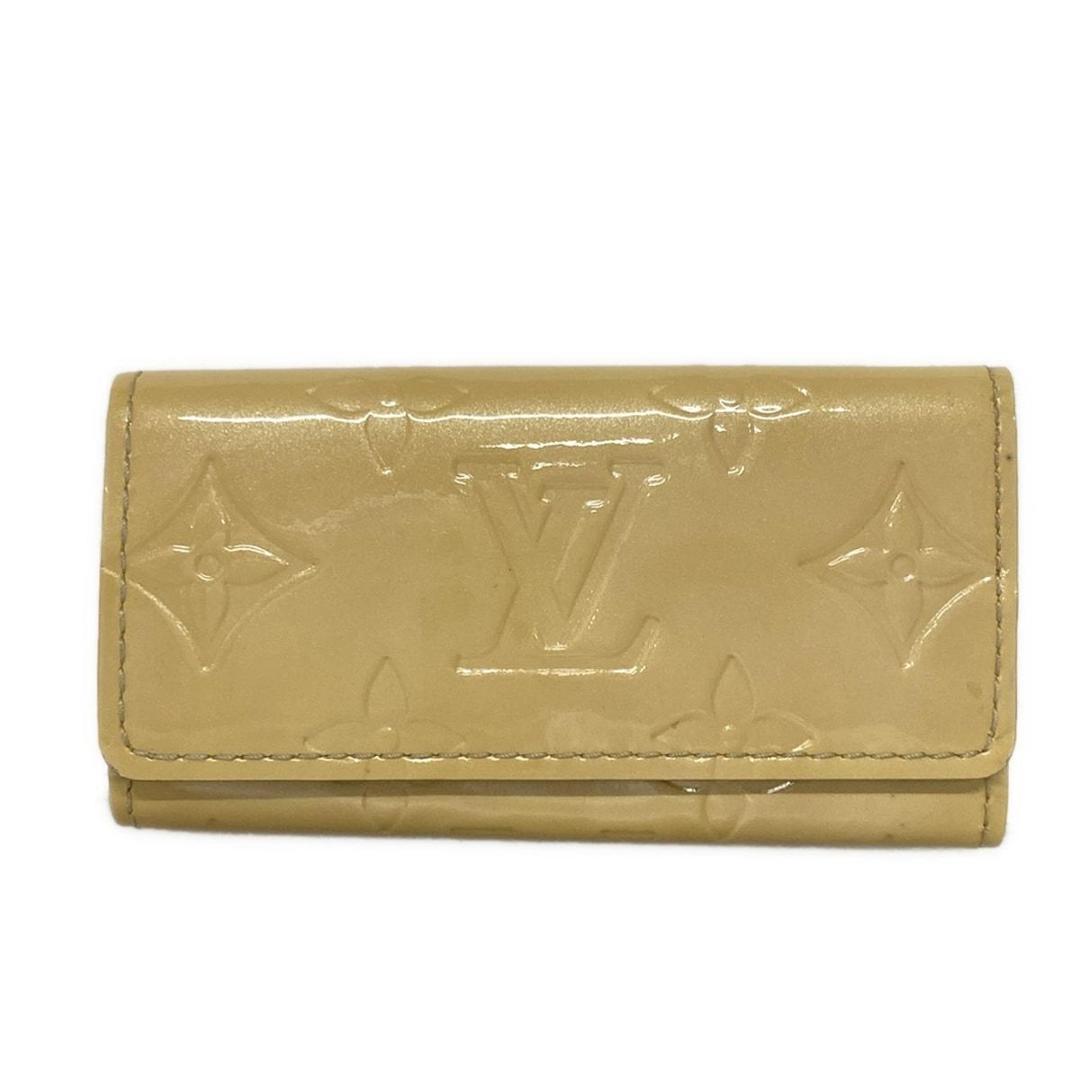 LOUIS VUITTON ルイヴィトン キーケース モノグラムヴェルニ ミュルティクレ4 M91358 ノワゼット レザー