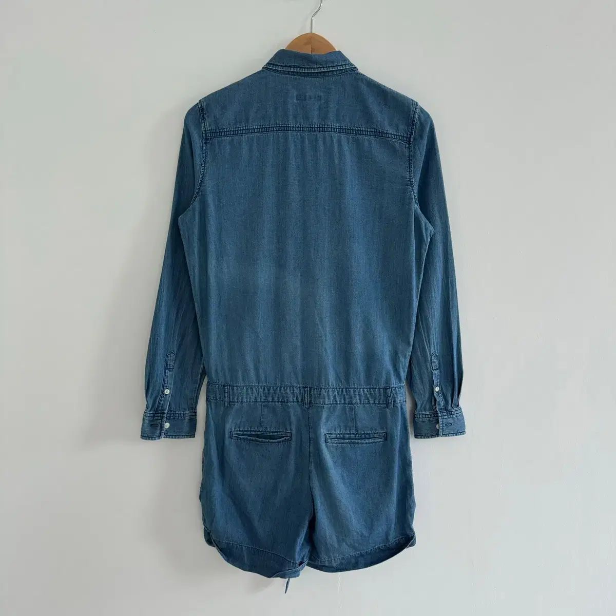 36 ラコステ レディース デニム ベルト オールインワン 長袖 シャツ N6159