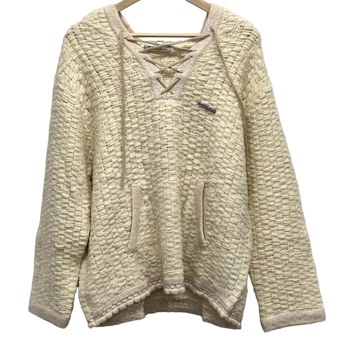 PRANK PROJECT プランク プロジェクト 長袖セーター サイズF - アイボリー ロゴプレート フード付き 冬物