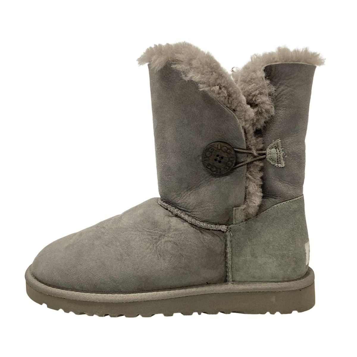 UGG アグ ショートブーツ W8 - グレー ムートン