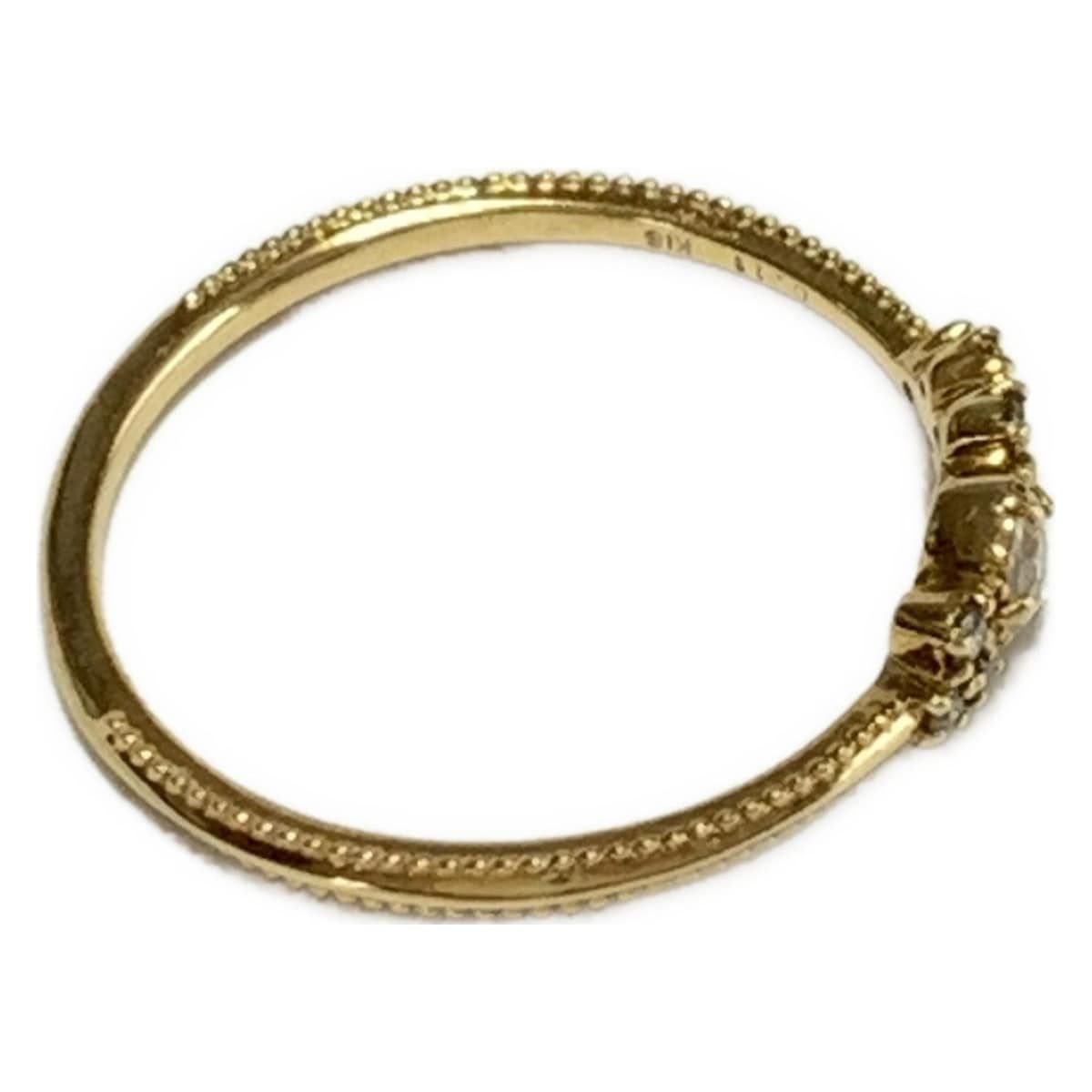 agete アガット リング K18YG×ダイヤモンド×アクアマリン 0.11ct