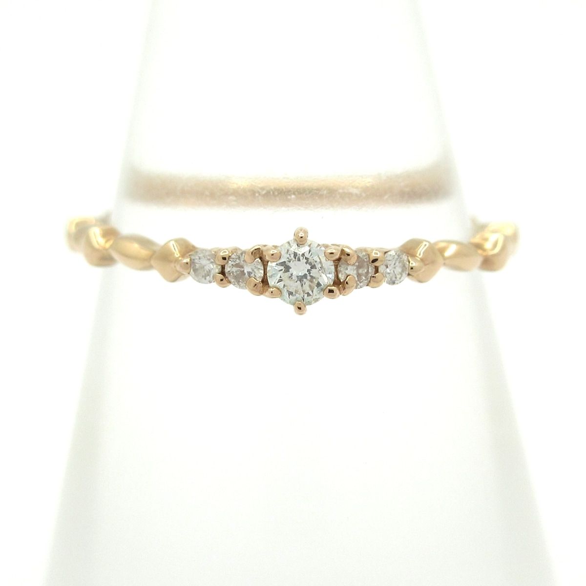 agete アガット リング K18PG×ダイヤモンド 0.06ct