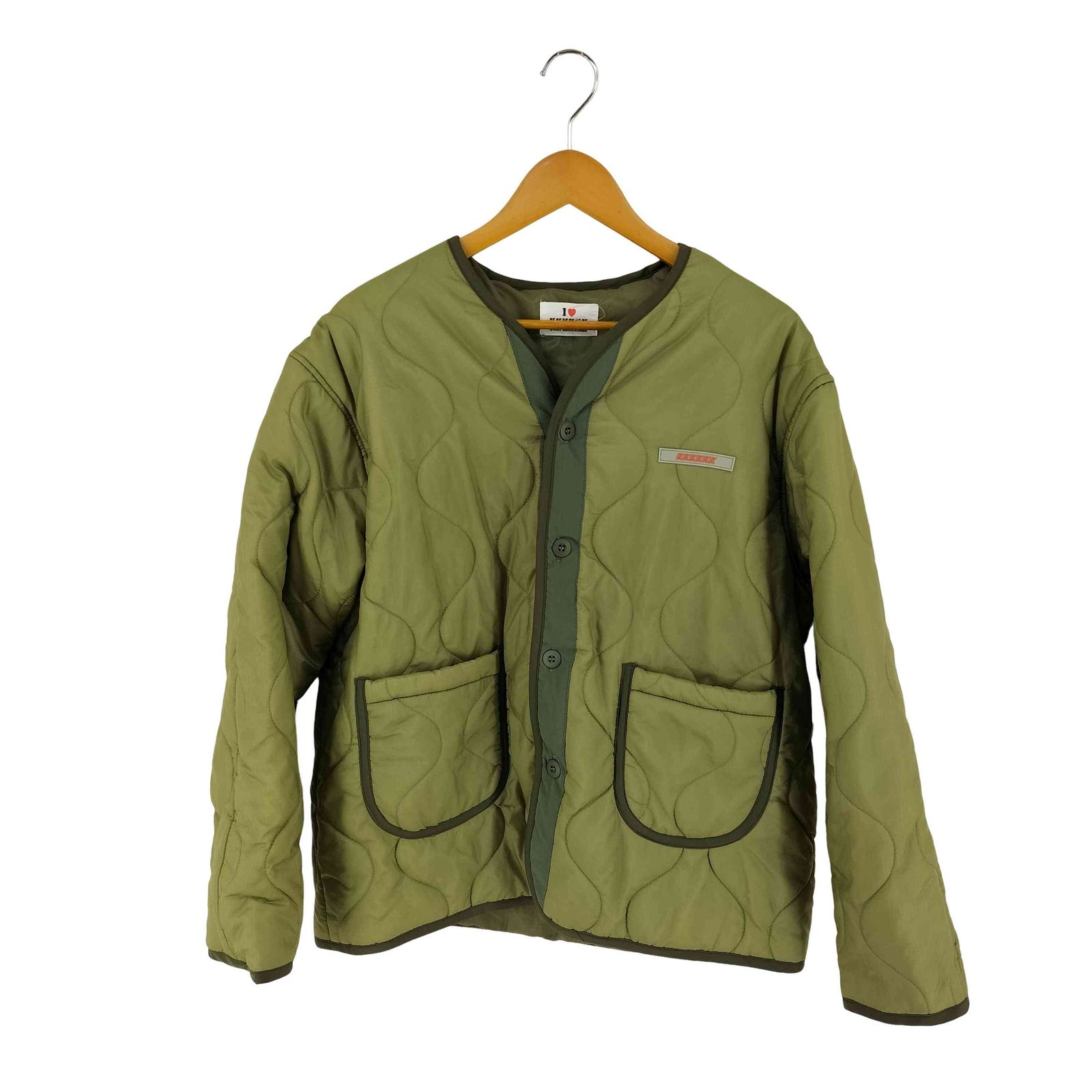 ユーズドフルギ 古着 KKKKKK LINER JACKET スパンコールメッセージ キルティング ライナージャケット レディース import M