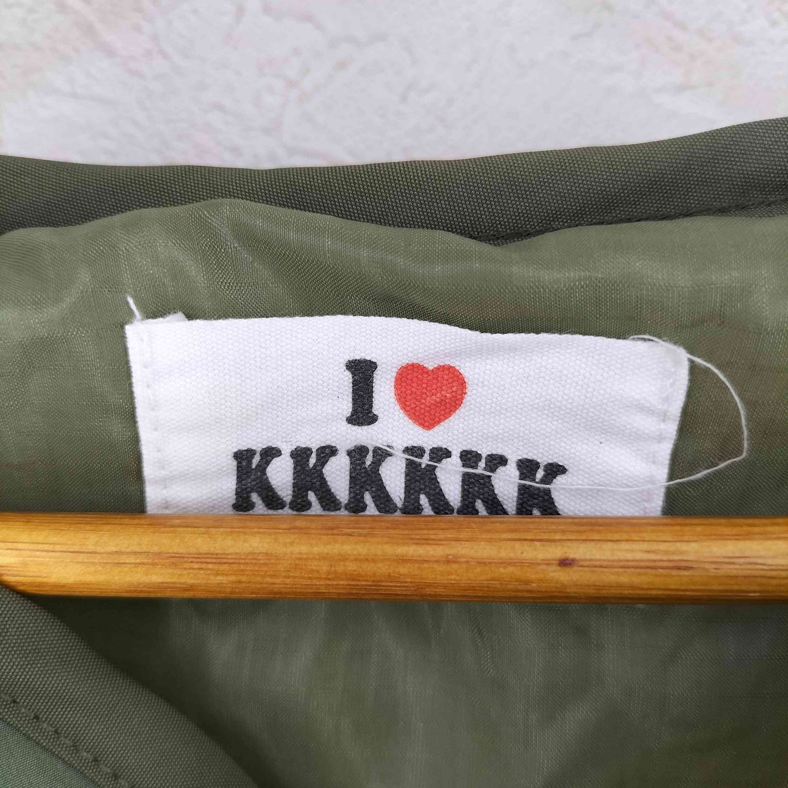 ユーズドフルギ 古着 KKKKKK LINER JACKET スパンコールメッセージ キルティング ライナージャケット レディース import M GULLKHAN_COM