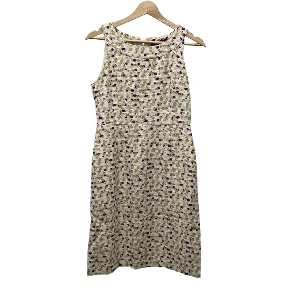 Max Mara STUDIO マックスマーラスタジオ ワンピース サイズ40 M レディース アイボリー×ゴールド×パープル ノースリーブ