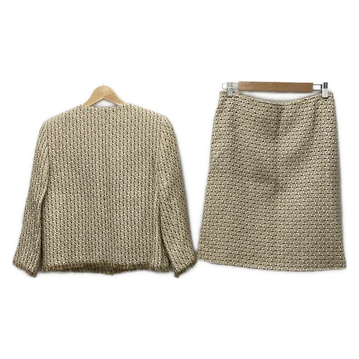 Max Mara STUDIO マックスマーラスタジオ スカートセットアップ レディース ベージュ×ブラウン