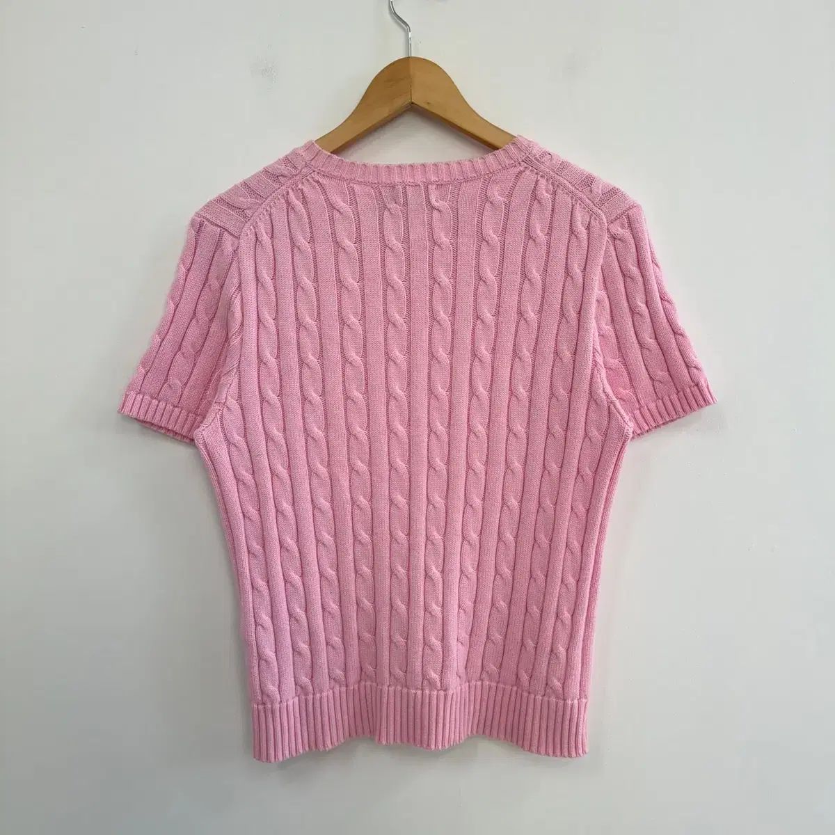 L 新モデル ポロ ラルフローレン ケーブル編み ニット 半袖 Tシャツ N 6377