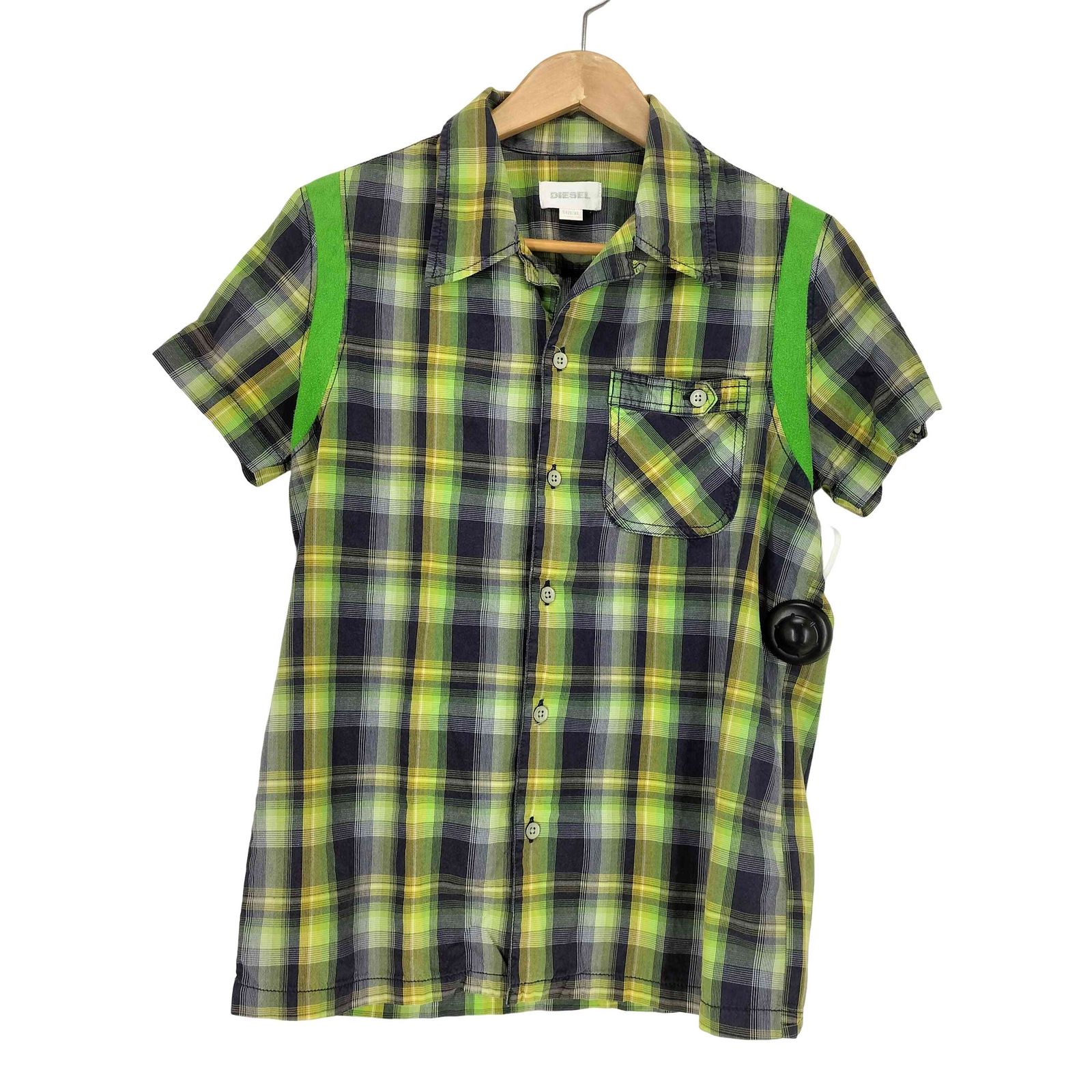 ディーゼル DIESEL チェック柄ワッペンデザイン開襟シャツ Y 2 K レディース XL