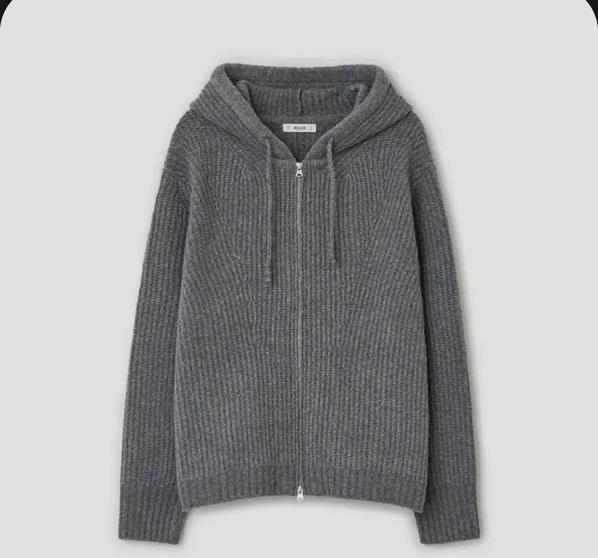 ベルリエ 럼피フーディー ジップアップ メランジ グレー