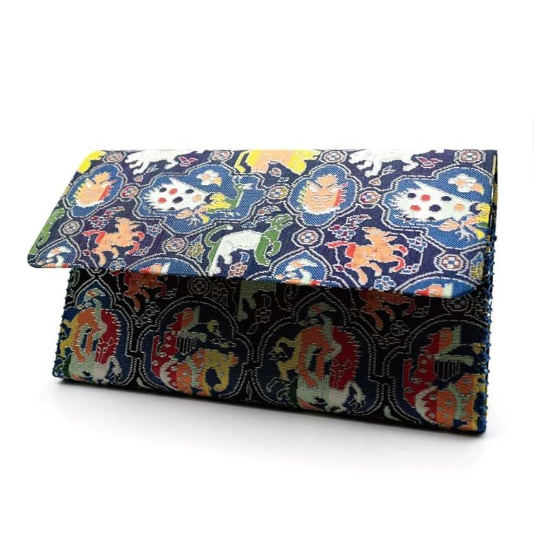 三ツ折 帛紗ばさみ 懐紙入 獅噛鳥獣文錦 龍村裂 龍村美術織物 茶道具