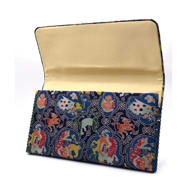 三ツ折 帛紗ばさみ 懐紙入 獅噛鳥獣文錦 龍村裂 龍村美術織物 茶道具