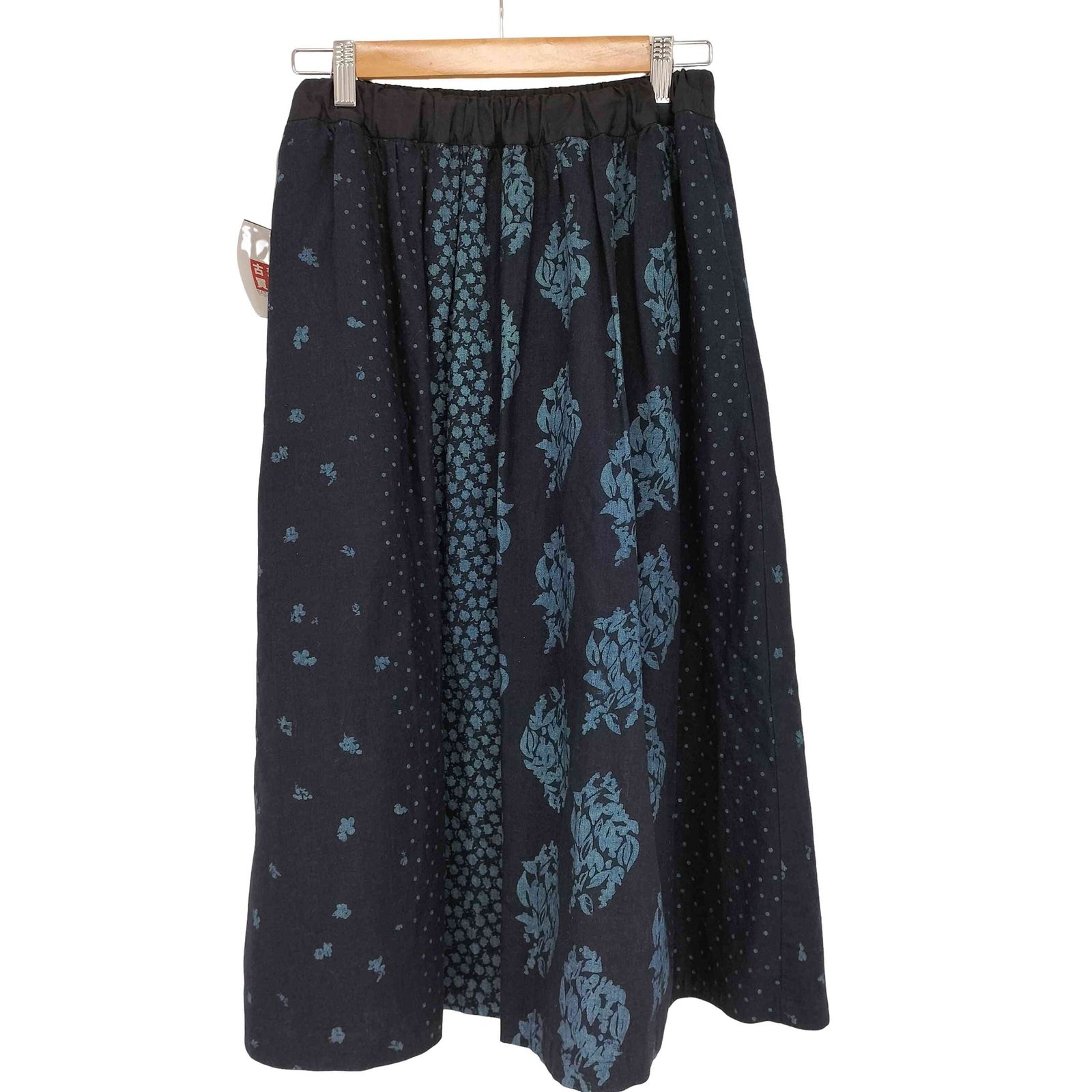 パラスパレス PALLAS PALACE インディゴ抜染 総柄タックギャザースカート レディース JPN 0