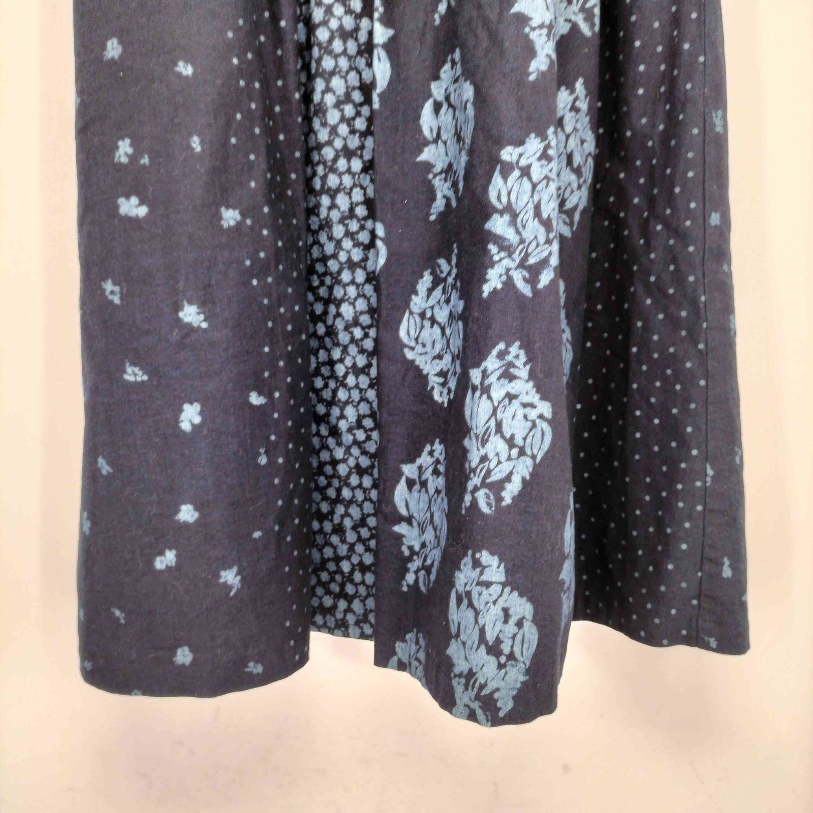 パラスパレス PALLAS PALACE インディゴ抜染 総柄タックギャザースカート レディース JPN 0 GULLKHAN_COM