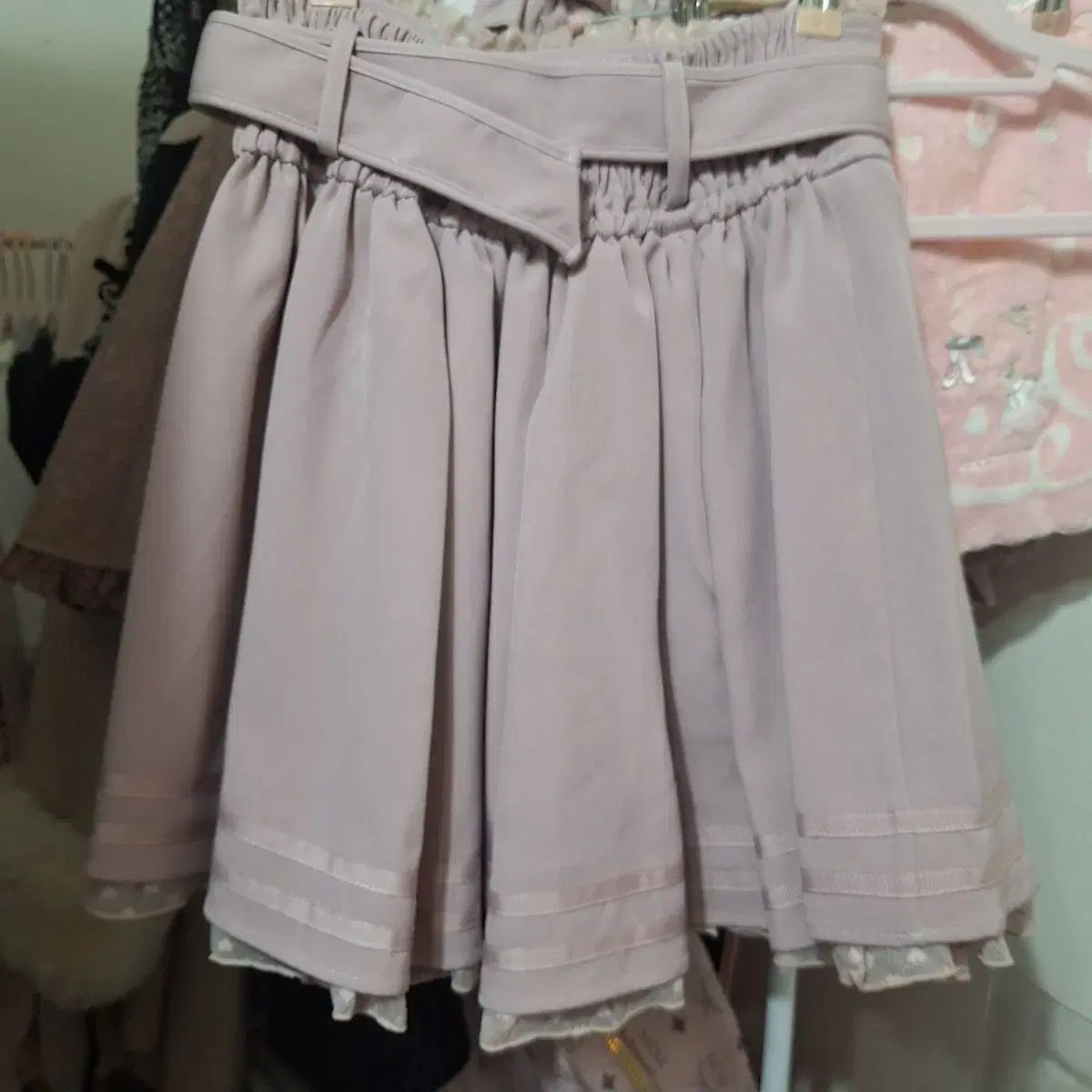 LIZ LISA デコラ チェーン ベルト スカート ピンク GULLKHAN_COM