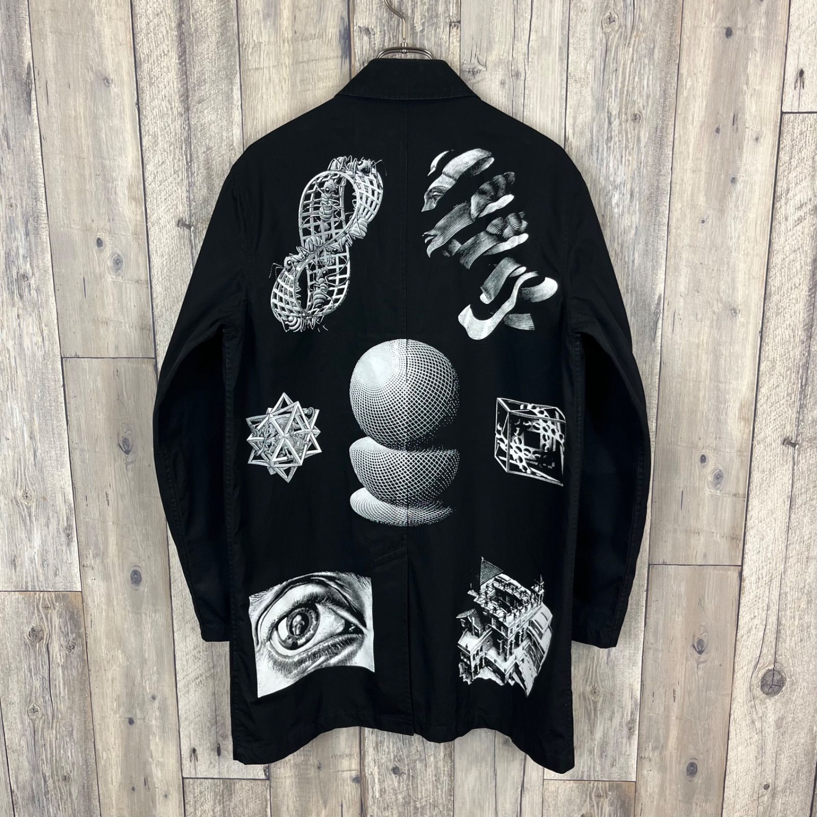 SUPREME シュプリーム 17SS×M.C.ESCHER Trench Coat RN 101837 マウリッツ エッシャー トレンチコート ブラック メンズ S サイズ