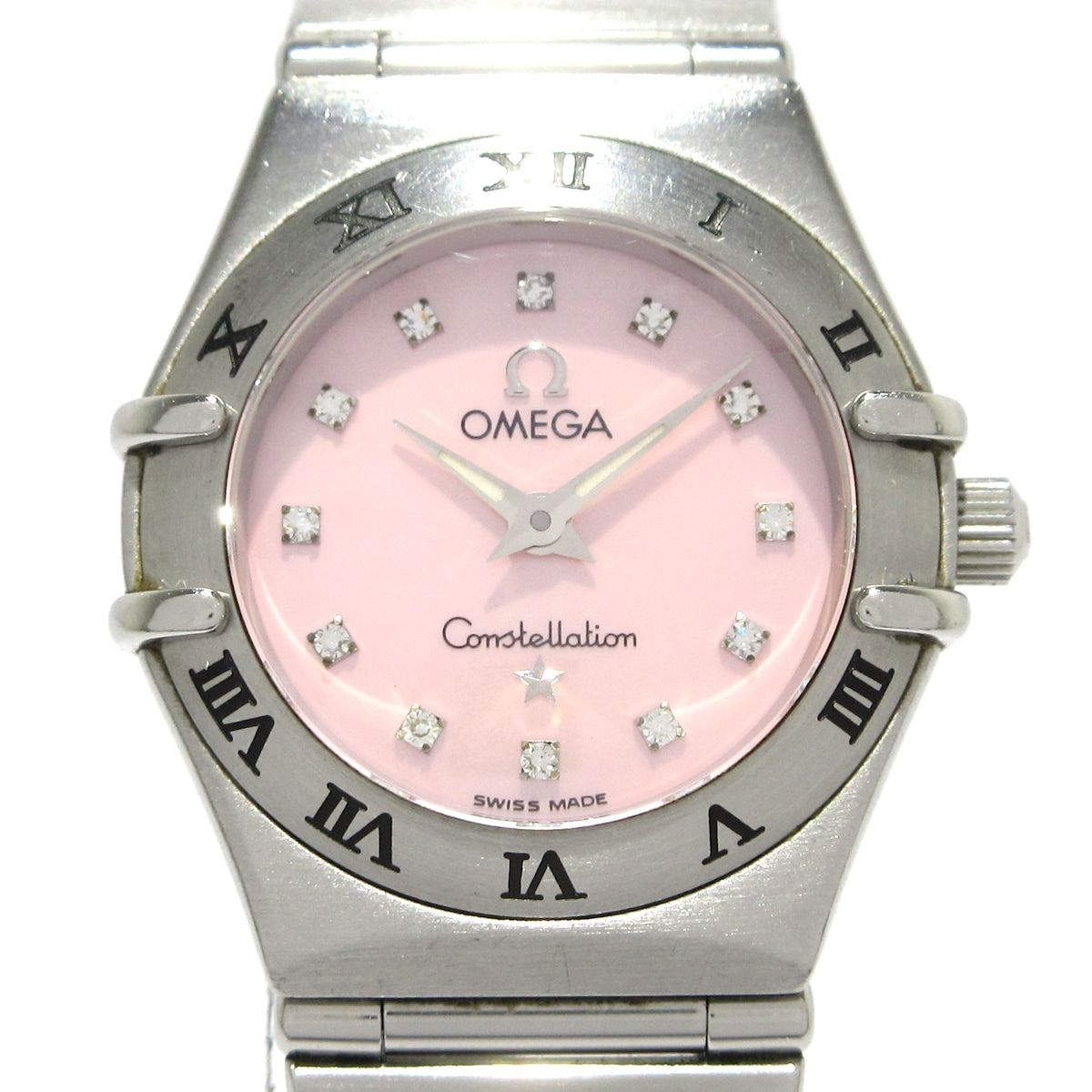OMEGA オメガ 腕時計 コンステレーションミニ 1562.65 レディース シェル文字盤 12Pダイヤ ピンクシェル