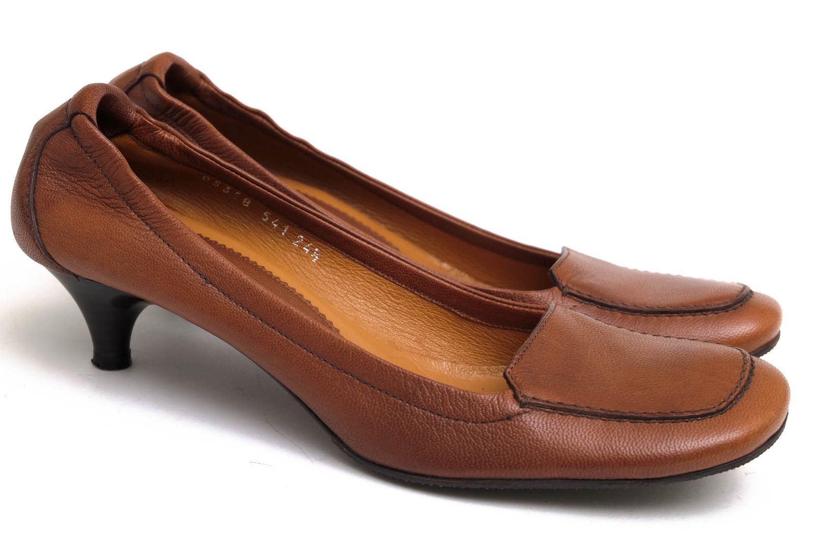 ヒロフ HIROFU パンプス シューズ 靴 レディース 女性 女性用 レザー 革 本革 ブラウン 茶 Uチップ