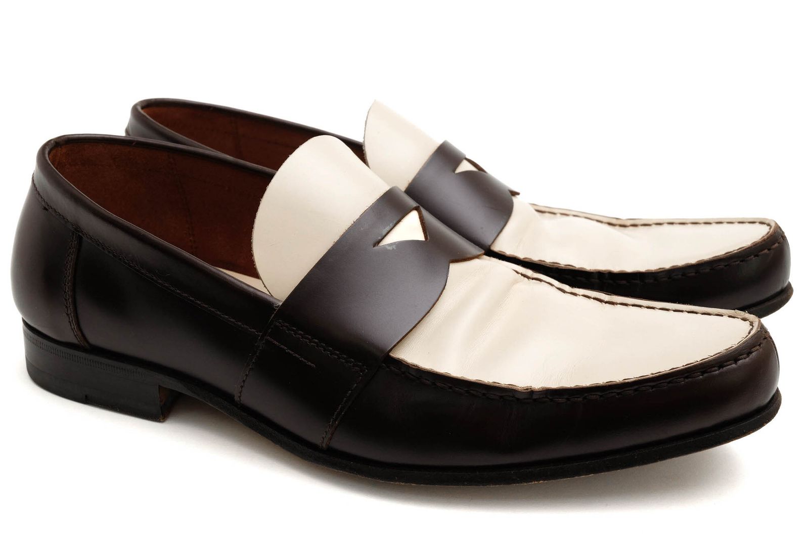 プラダ PRADA コインローファー ペニーローファー シューズ 靴 メンズ 男性 男性用 レザー 革 本革 ベージュ 0078 スリッポン レザーソール バイ