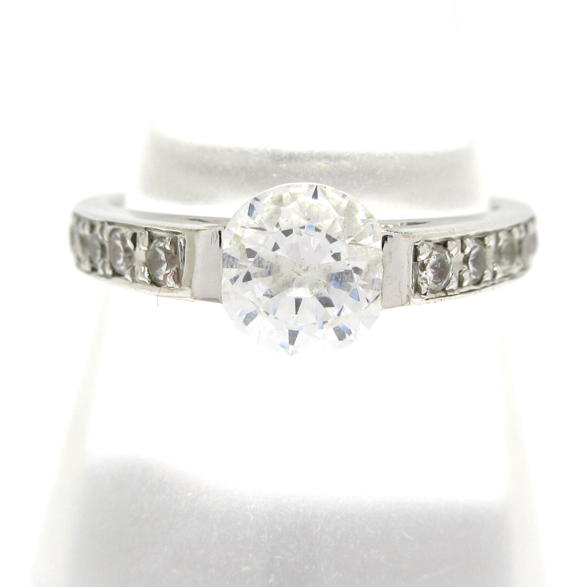 Unbranded ノーブランド リング K18WG×ジルコニア 総重量3.7g