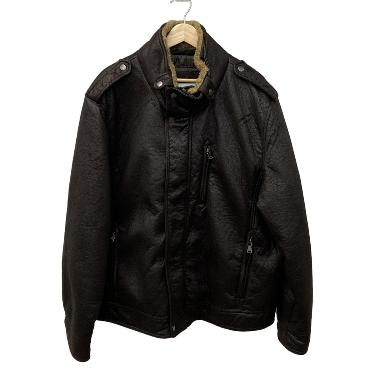CalvinKlein カルバンクライン ジャケット サイズXL - ブラウン ボア 冬物 レザー