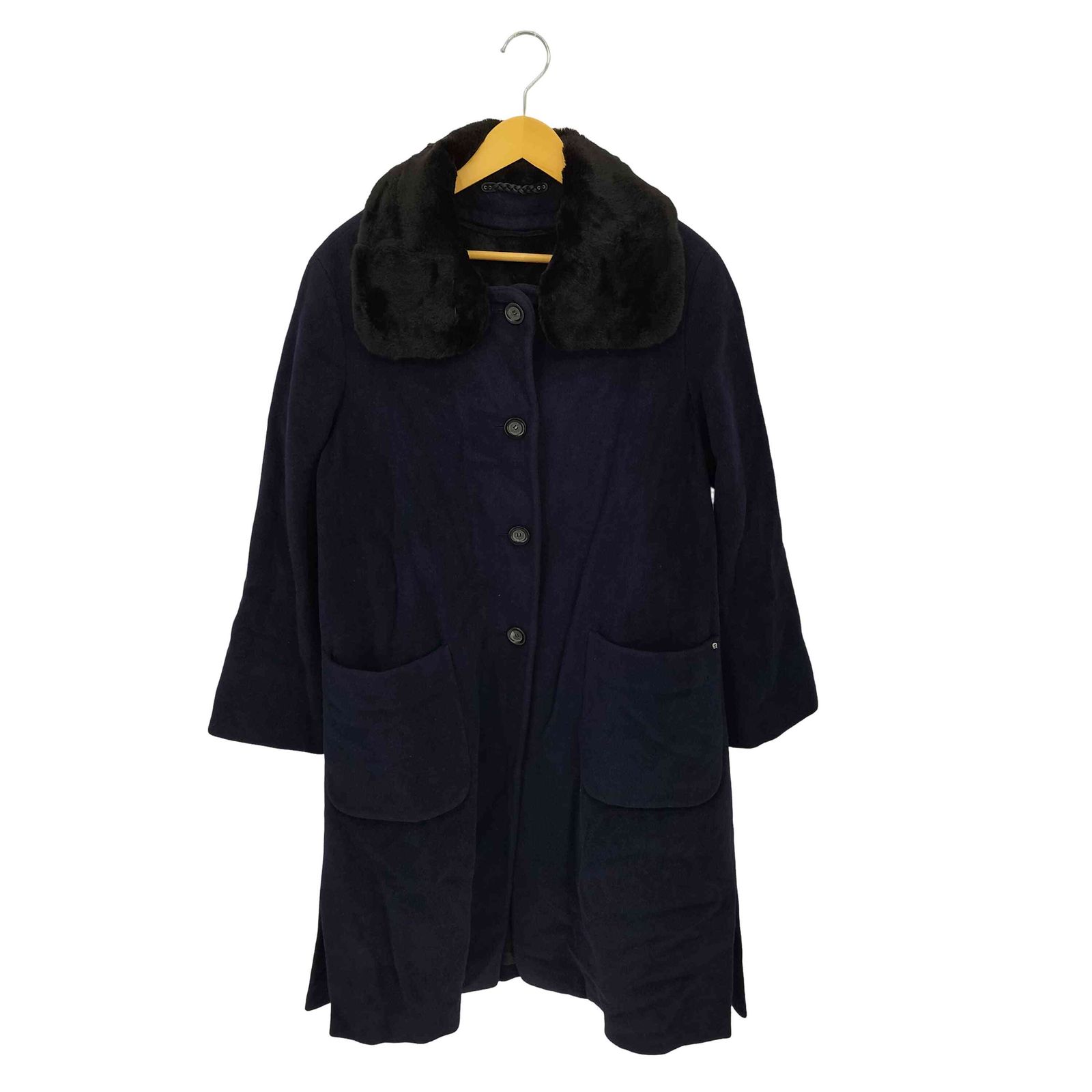 アイグナー AIGNER ファーライナー付き 襟ファー ウールアンゴラ ステン コート レディース FR 36