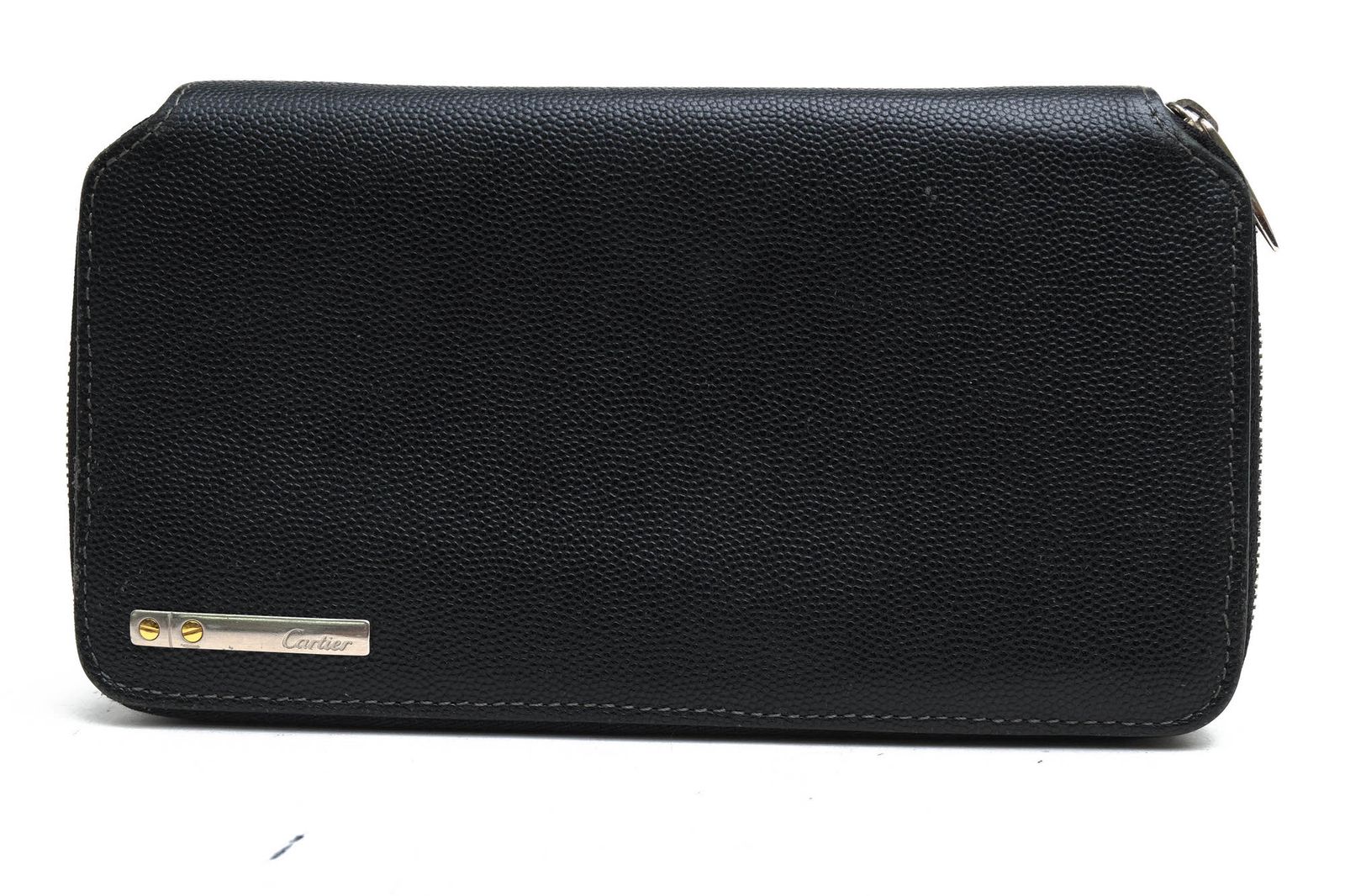 カルティエ Cartier 長財布 財布 ウォレット メンズ 男性 男性用 レザー 革 本革 ブラック 黒 L3000942 Santos サントス 小銭入れあり ラウンドジップ ラウンドファスナー