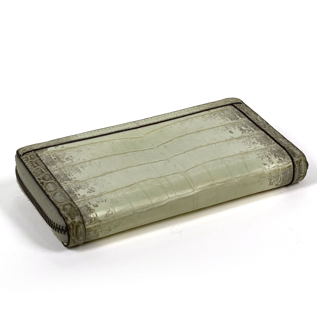 グッチ GUCCI GGマーモント ラウンドファスナー 長財布 ダブルG ラウンドジップ バンブー 長財布 クロコダイル ホワイト 653634 レディース