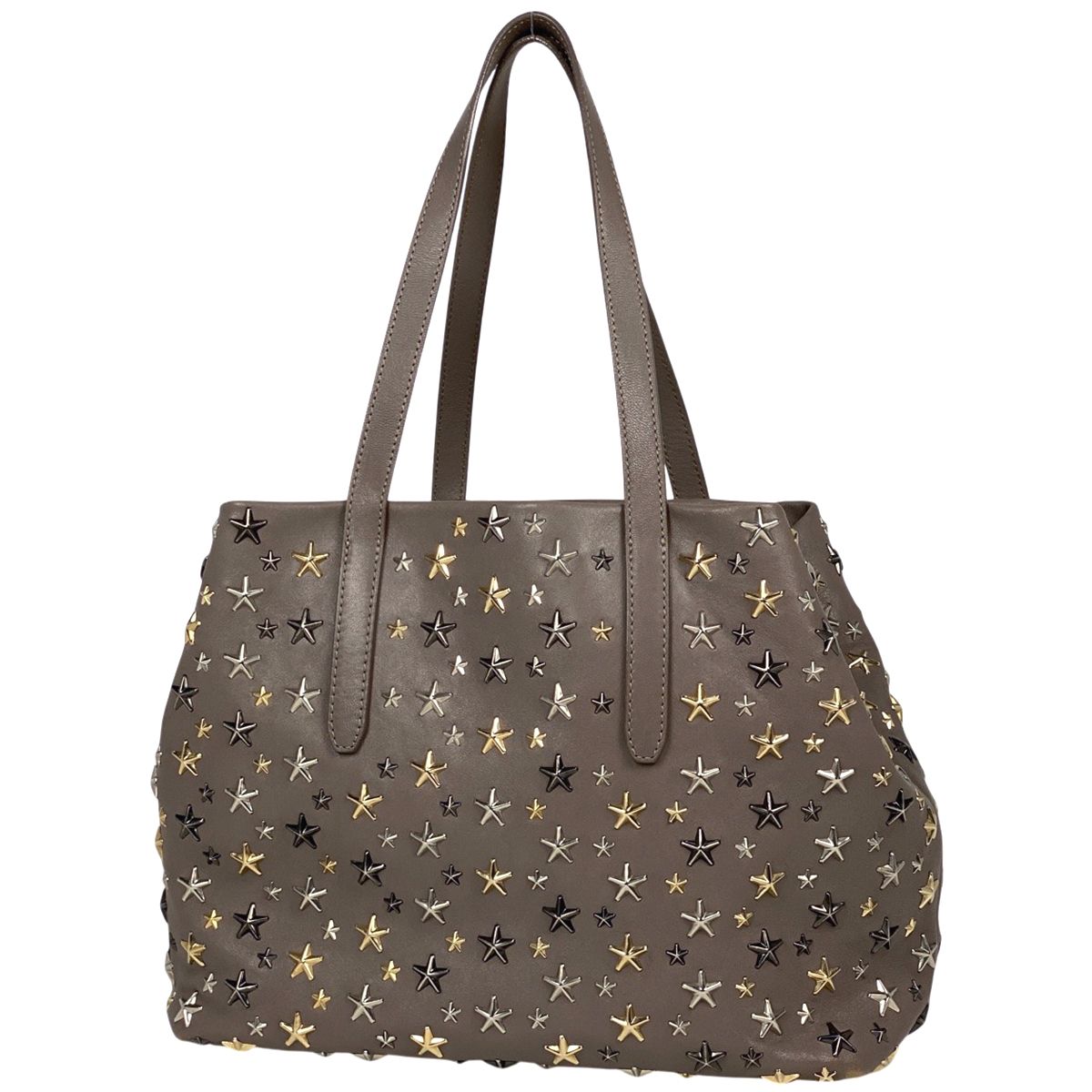 JIMMY CHOO グレージュ スタッズ ハンドバッグ