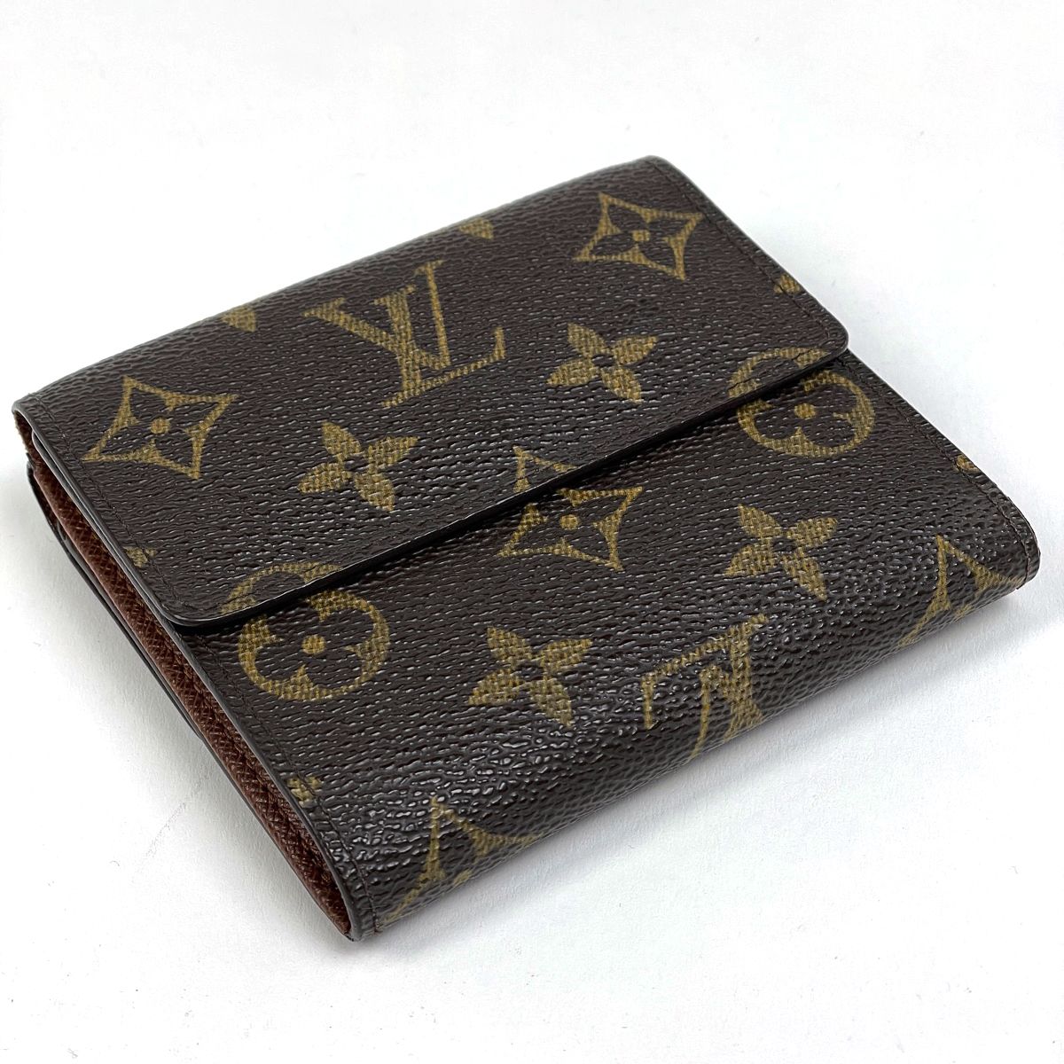 ルイ ヴィトン Louis Vuitton ポルト モネ ビエ カルト クレディ 小銭入れ 札入れ Wホック 三つ折り財布 モノグラム ブラウン M61652 レディース