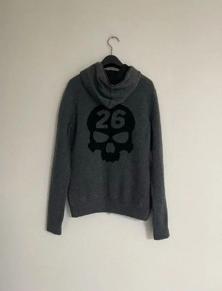 PXG スカル 刺繍 WHO フード ジップアップ カシミア100