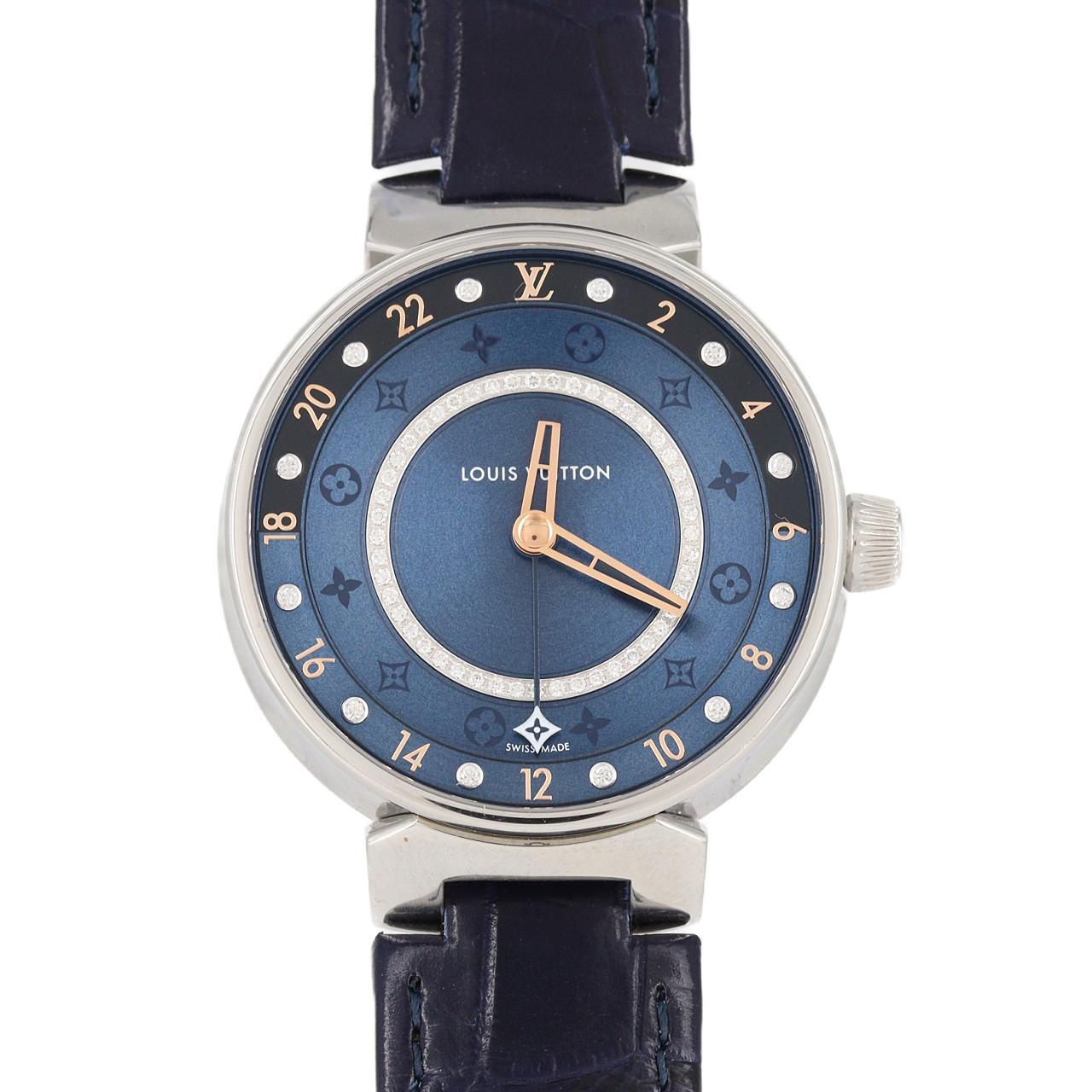 ルイヴィトン タンブール ムーン デュアル・タイム QA142 SS クォーツ