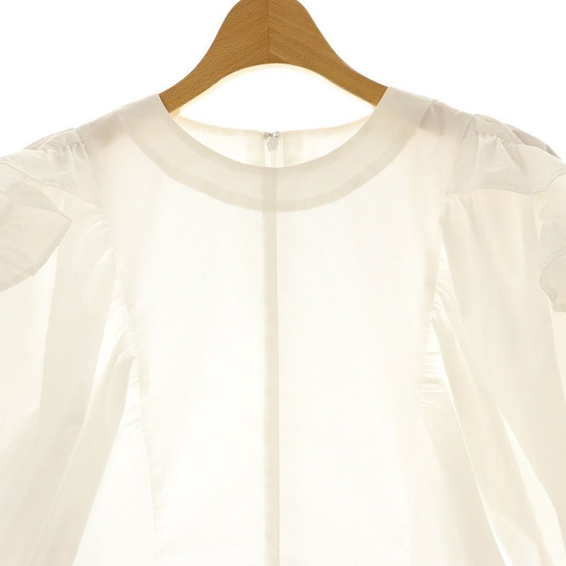 newans ブラウス 白 Newans 花乃まりあ フリルカラー ノーブルブラウス